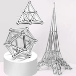 Magnetisches Bau-Set mit flexiblen Verbindungsstäben