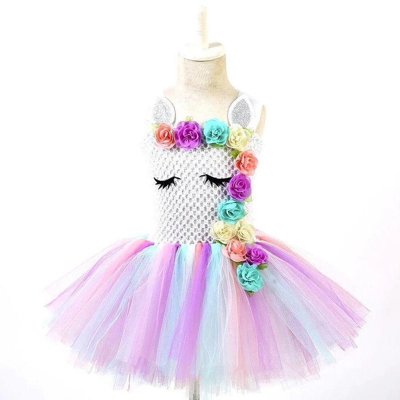 Mädchen-Tüllkleid mit passendem Haarband für besondere Anlässe