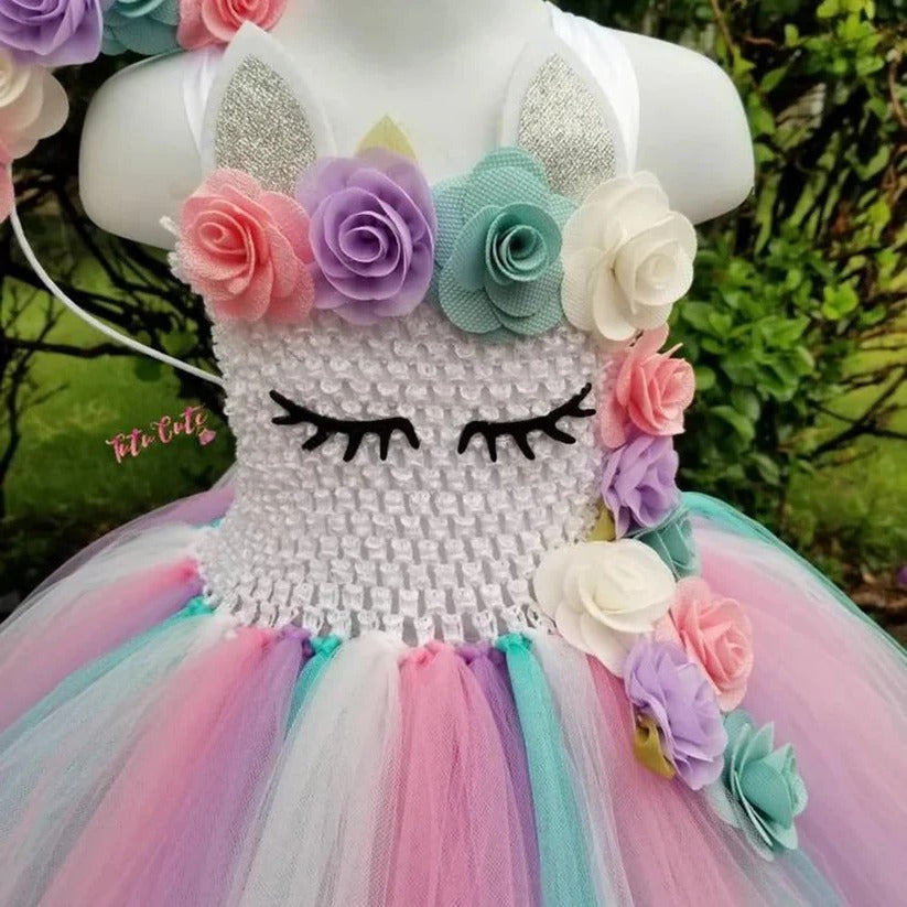 Mädchen-Tüllkleid mit passendem Haarband für besondere Anlässe