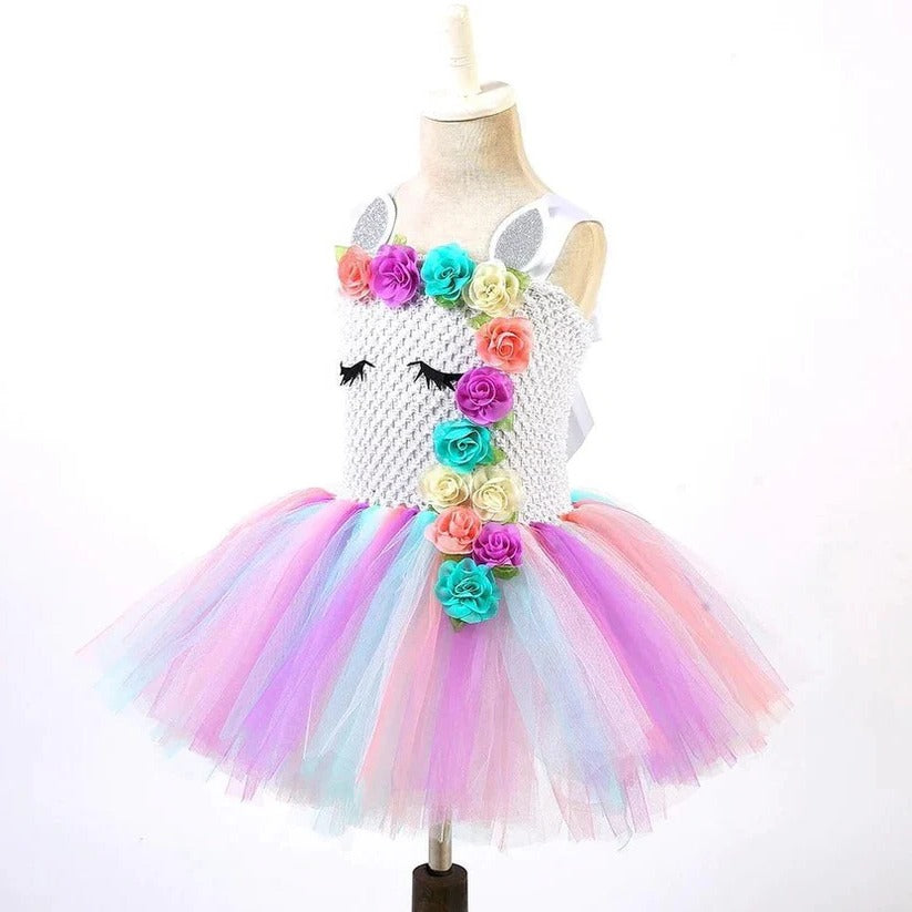 Mädchen-Tüllkleid mit passendem Haarband für besondere Anlässe