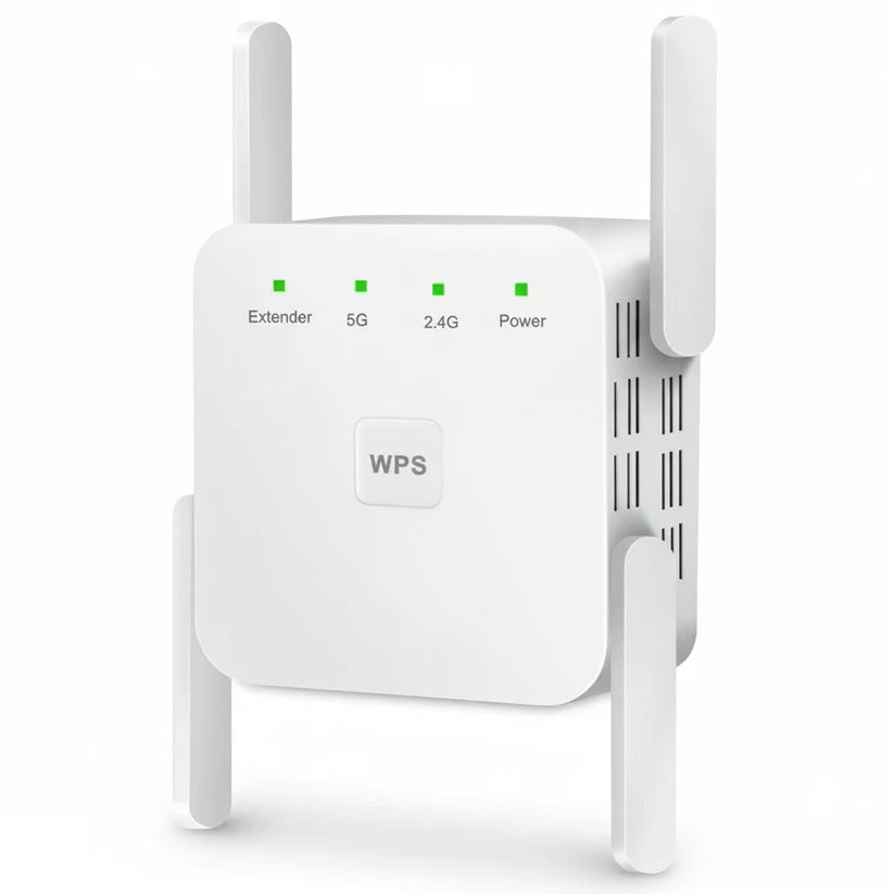 WLAN-Reichweitenverlängerer mit Dualband-Unterstützung und Ein-Knopf-Einrichtung