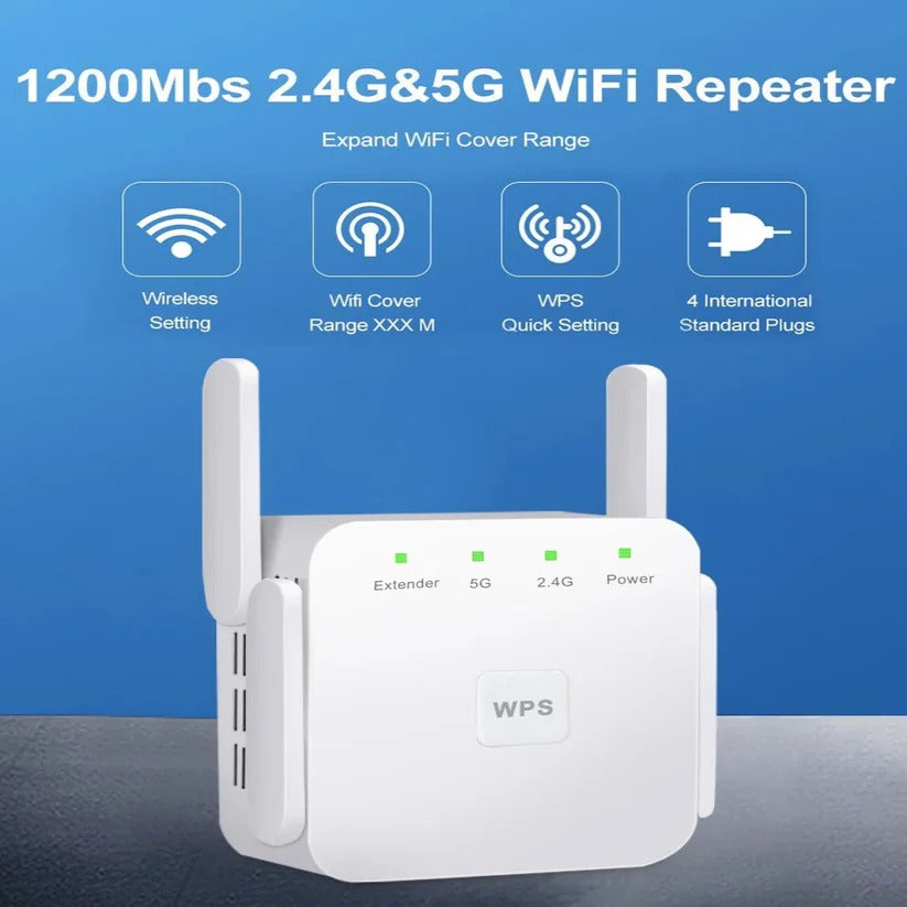 WLAN-Reichweitenverlängerer mit Dualband-Unterstützung und Ein-Knopf-Einrichtung
