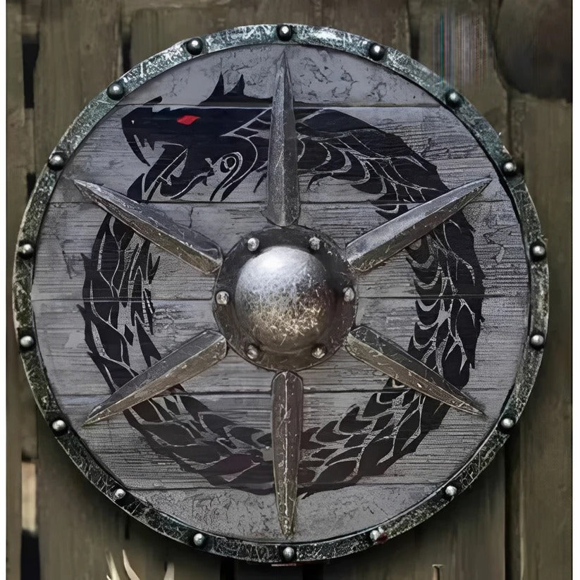 Runder Holzschild im Mittelalter-Stil mit Einzigartigem Design