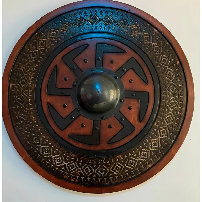 Runder Holzschild im Mittelalter-Stil mit Einzigartigem Design