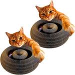 Umweltfreundliche Katzenkratzmatte mit integriertem Ballspiel, 2er Set