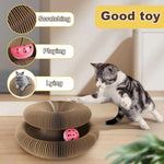 Umweltfreundliche Katzenkratzmatte mit integriertem Ballspiel, 2er Set