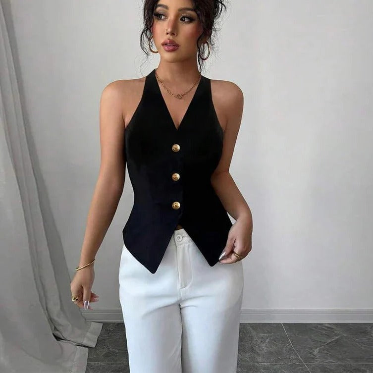 Elegante ärmellose Weste für Damen mit taillierter Passform