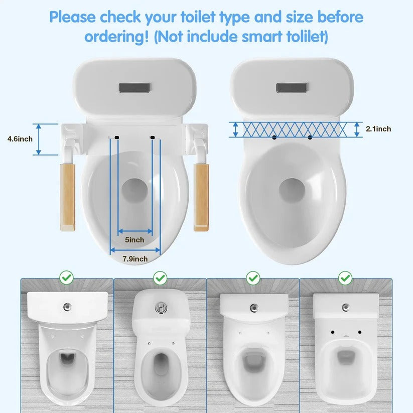 Verstellbare Toilettensicherheitsstütze mit Doppelarmlehnen für Senioren