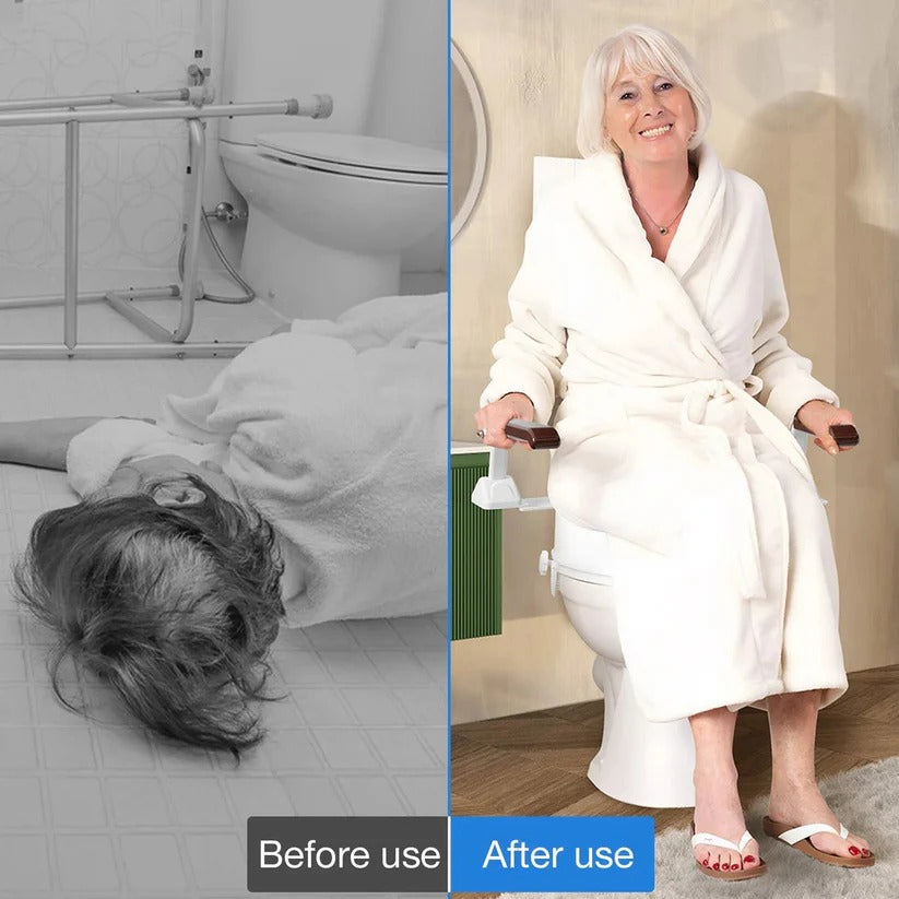 Verstellbare Toilettensicherheitsstütze mit Doppelarmlehnen für Senioren