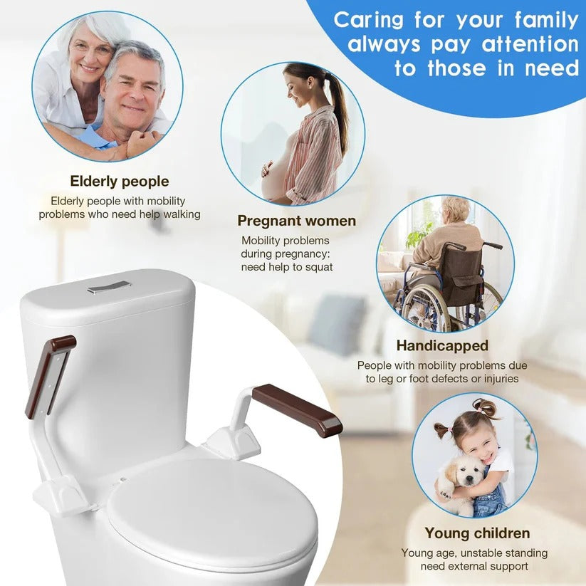Verstellbare Toilettensicherheitsstütze mit Doppelarmlehnen für Senioren