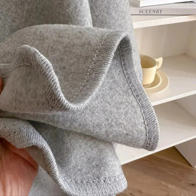 Damen Poncho-Mantel aus Mikrofaser mit Verstellbarem Verschluss