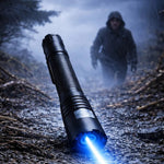 Wiederaufladbare Taschenlampe mit einstellbarem Fokus und Laser