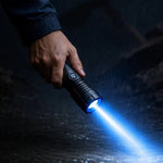 Wiederaufladbare Taschenlampe mit einstellbarem Fokus und Laser