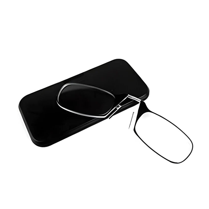 Kompakte Lesebrille mit flexiblem Silikon-Nasenpolster und praktischem Etui