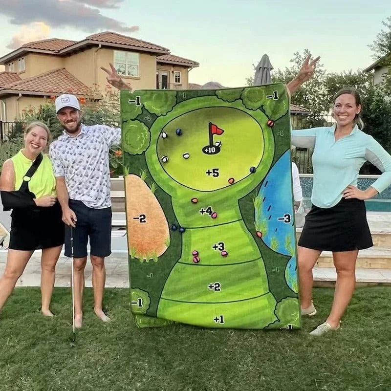 Kompaktes Golf-Putting-Set für das Mini-Tischspiel mit Haftunterlage