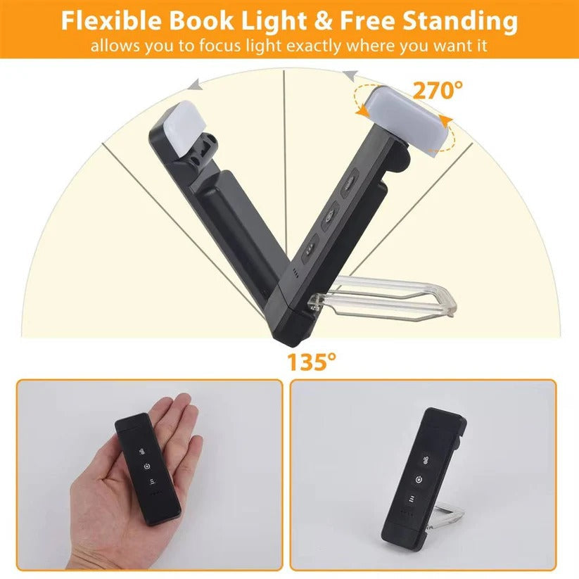 Kompakte USB-Akku-LED-Lampe mit Clip und Timer-Funktion