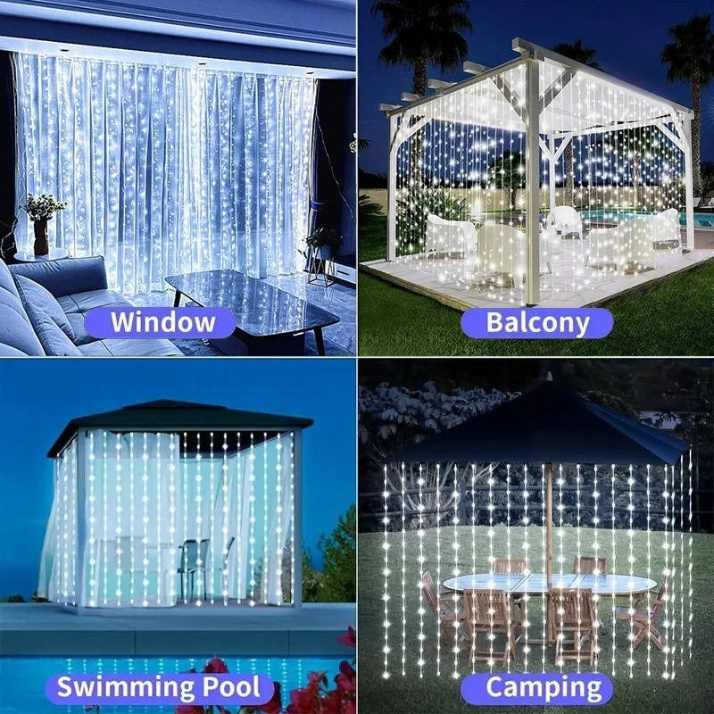 Solarbetriebene Lichtervorhänge für den Außenbereich – Perfekte Gartenbeleuchtung