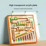 Magnetisches Holzlabyrinth-Puzzle für Kinder mit Farbsortierung