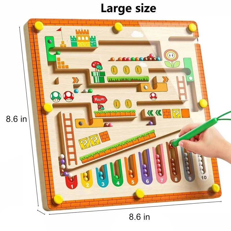Hölzernes Magnetisches Labyrinthspiel mit Farbsortierung für Kinder