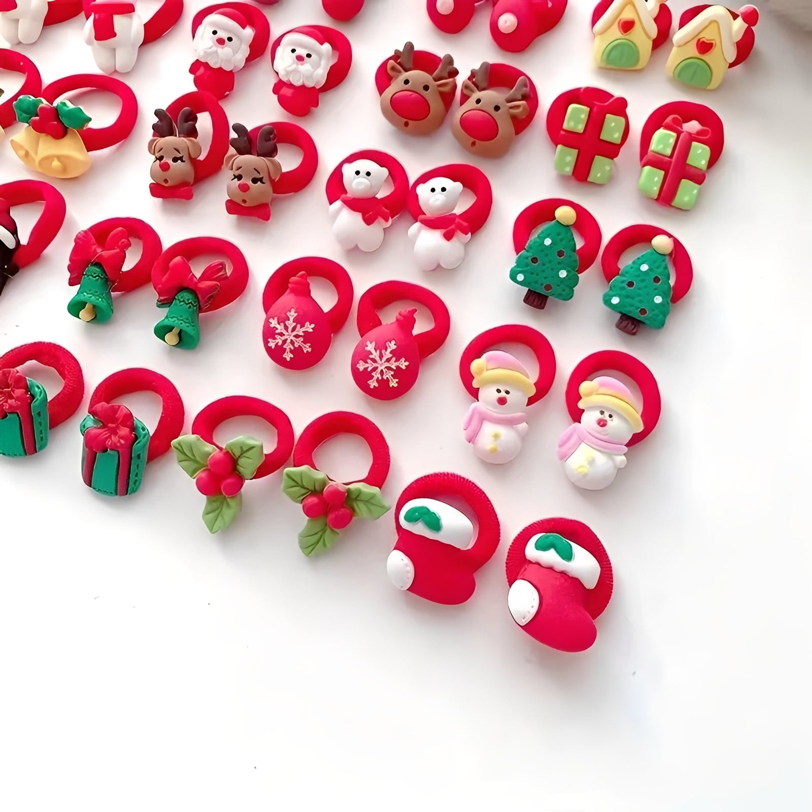 Festliche Haargummis für Kinder - 10 Stück mit 3D-Designs