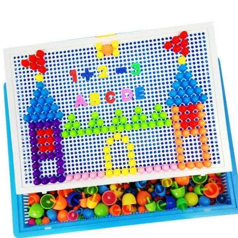 Bunte Steckmosaik-Puzzlebox für Kinder, 296 Teile