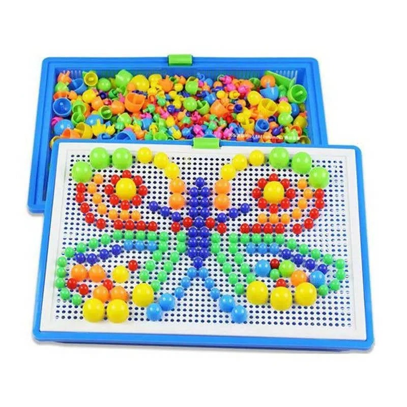 Bunte Steckspiel-Mosaikbox für Kinder – 296 Teile