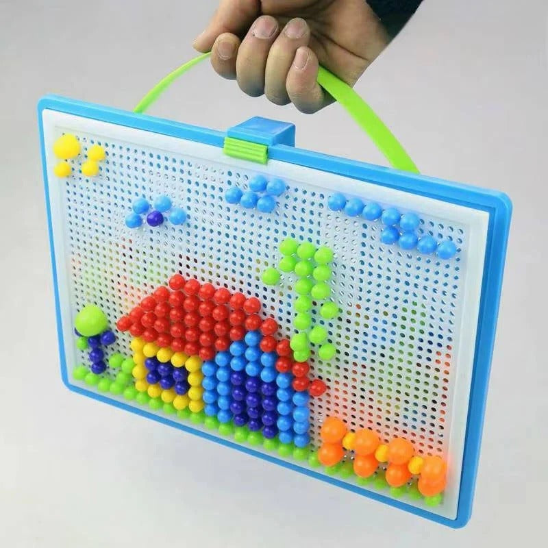 Bunte Steckspiel-Mosaikbox für Kinder – 296 Teile