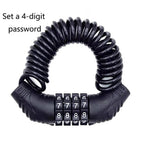Sicherheitskabelschloss für Helme mit 150 cm Stahlkabel und individuell einstellbarem Code