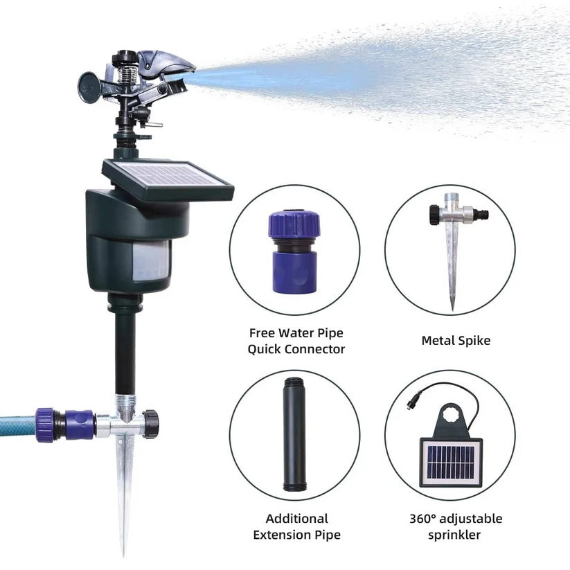 Solarbetriebener Bewegungsmelder-Wassersprinkler für den Außenbereich
