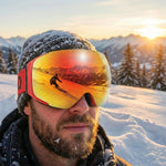 Ski-Schutzbrille mit Magnetwechsel-Objektiv, Anti-Beschlag und UV400-Schutz