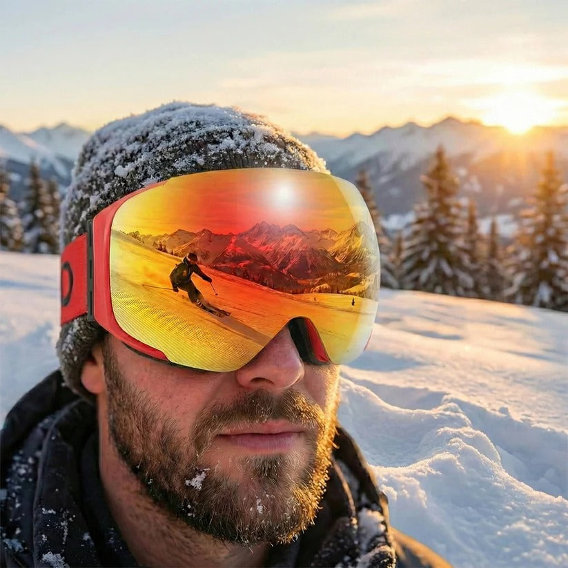 Ski-Schutzbrille mit Magnetwechsel-Objektiv, Anti-Beschlag und UV400-Schutz