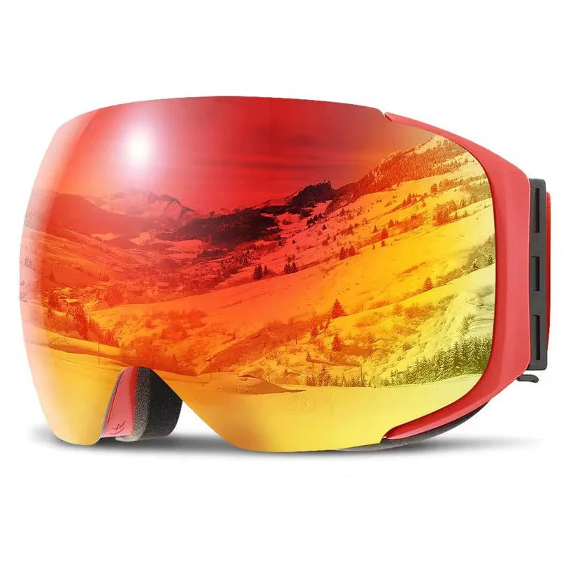 Skibrille mit Magnetwechsel-Objektiv, Anti-Fog und UV400 Schutz