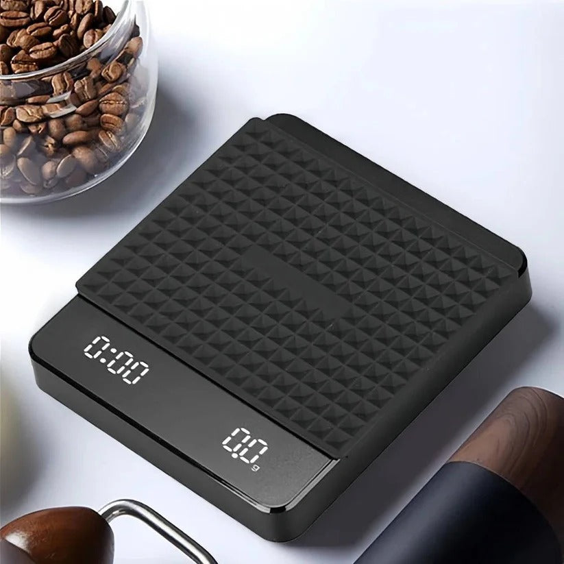 Präzise Kaffeewaage mit Timer und Tropfmatte, 3kg Kapazität