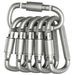 Set aus 6 Aluminium D-förmigen Karabinerhaken mit Schraubsicherung