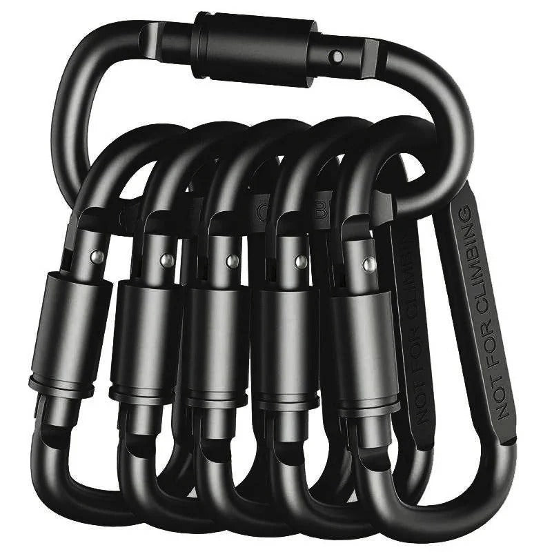Leichte Aluminium-Karabiner mit Schraubsicherung, 6er Set
