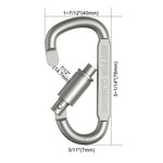 Leichte Aluminium-Karabiner mit Schraubsicherung, 6er Set