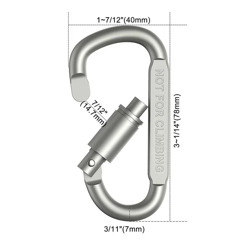 Leichte Aluminium-Karabiner mit Schraubsicherung, 6er Set