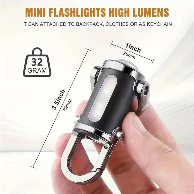 Wiederaufladbare Schlüsselanhänger-Lampe mit 6 Beleuchtungsmodi