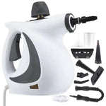 Tragbarer Dampfreiniger 1050W mit 3 Bar Druck und Bürstenaufsätzen