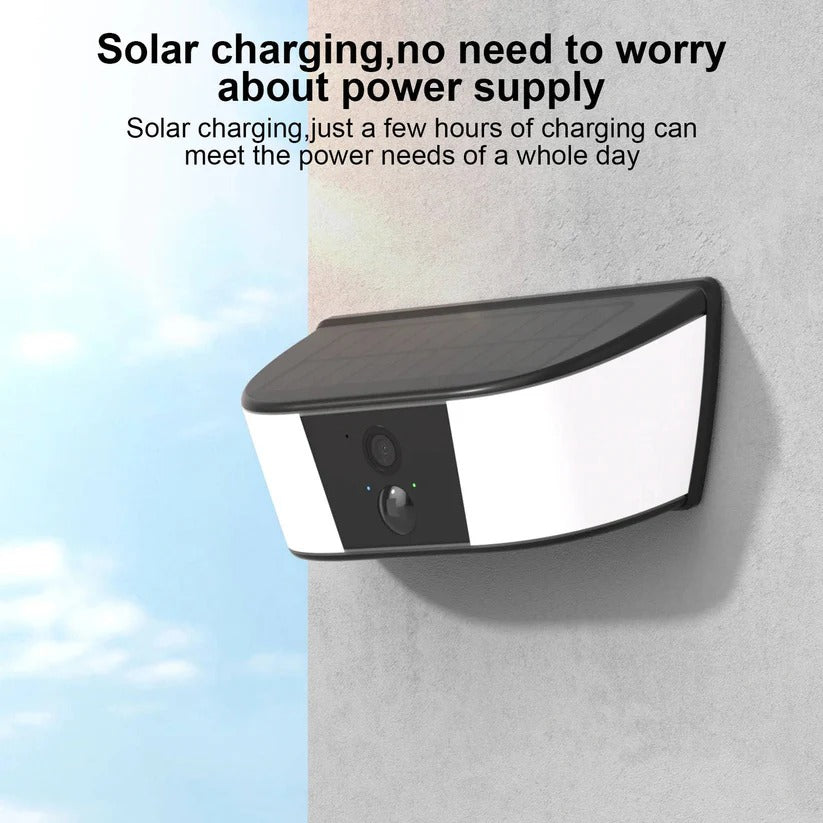 Kabellose Solar-Sicherheitskamera mit Flutlicht und PIR-Bewegungserkennung