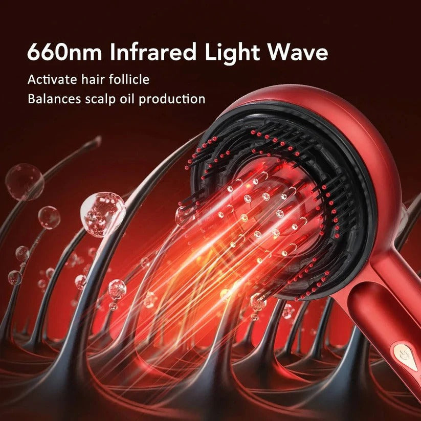 Kopfhautmassagegerät mit rotem Licht für Haarpflege