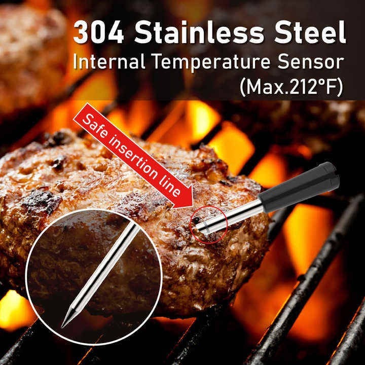 Kabelloses Fleischthermometer mit App-Steuerung für Grill und BBQ
