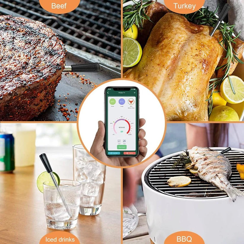 Kabelloses Fleischthermometer mit App-Steuerung für BBQ und Grill