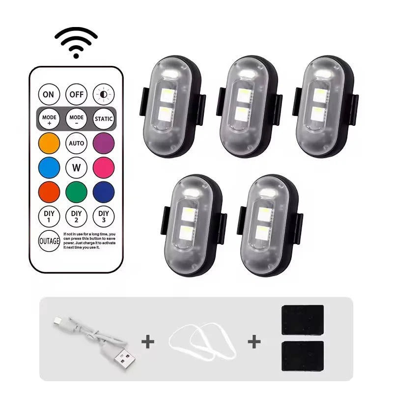 Wiederaufladbares RGB LED Blinklicht mit Fernbedienung