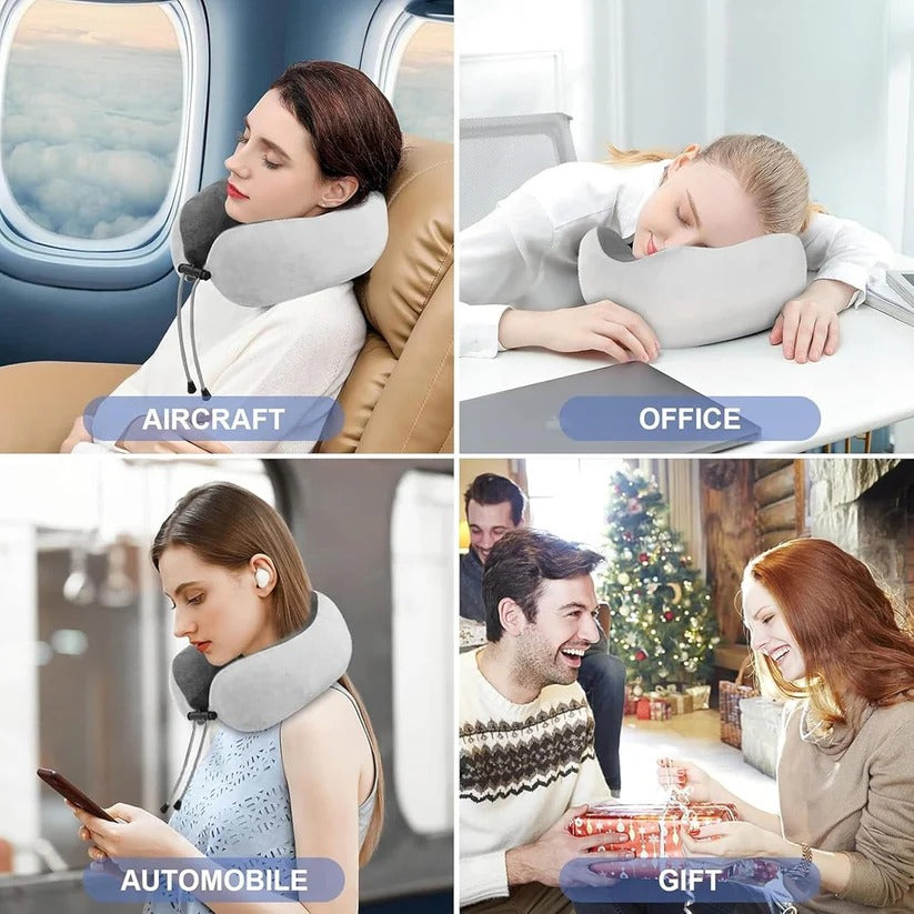 Reise Nackenstütze mit integriertem Massager für entspannte Momente
