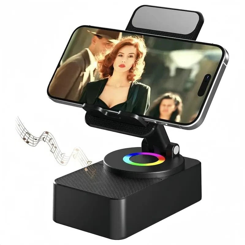 All-in-One Bluetooth Lautsprecher mit Handyhalterung und LED-Beleuchtung