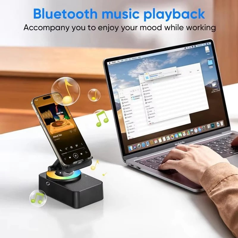 Multifunktionaler Bluetooth-Lautsprecher mit Handyständer und LED-Beleuchtung