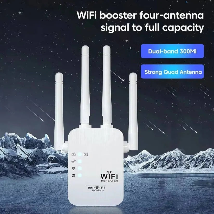 WLAN-Reichweitenverlängerer mit 6 Antennen und Ethernet-Anschluss für das gesamte Zuhause