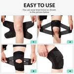 Verstellbare Kniebandage mit seitlichen Stabilatoren und atmungsaktiver Unterstützung