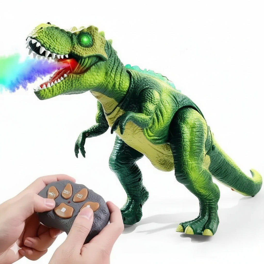 Fernsteuerbares Dinosaurier-Spielzeug mit Nebeleffekten und LED-Lichtern